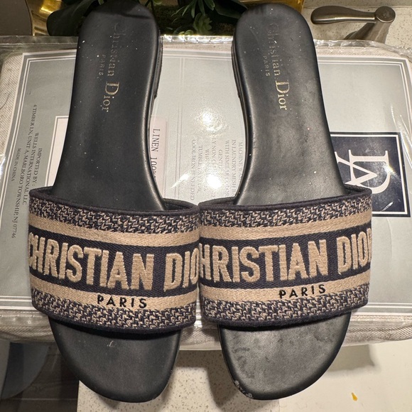 Dior Black and Tan Sandals - Picture 1 of 5